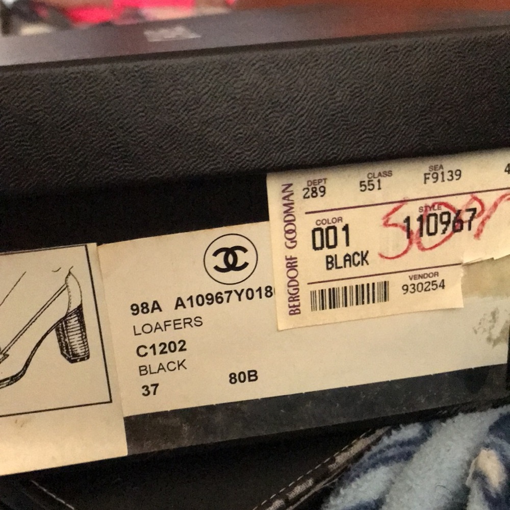Chanel black heels/loafers 37 nwb black 98A - Picture 8 of 10